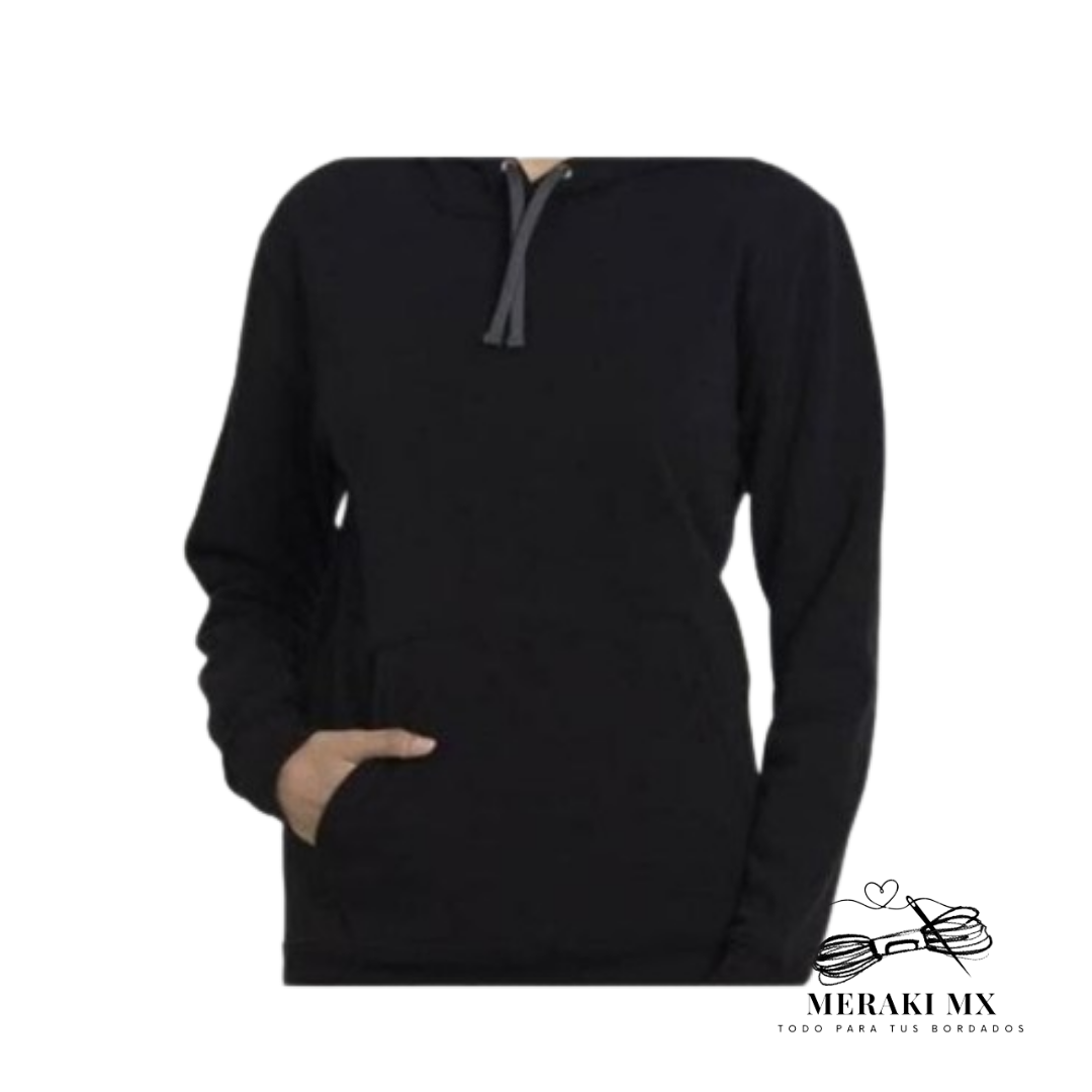 Sudadera con capucha y cangurera color negro- Unisex