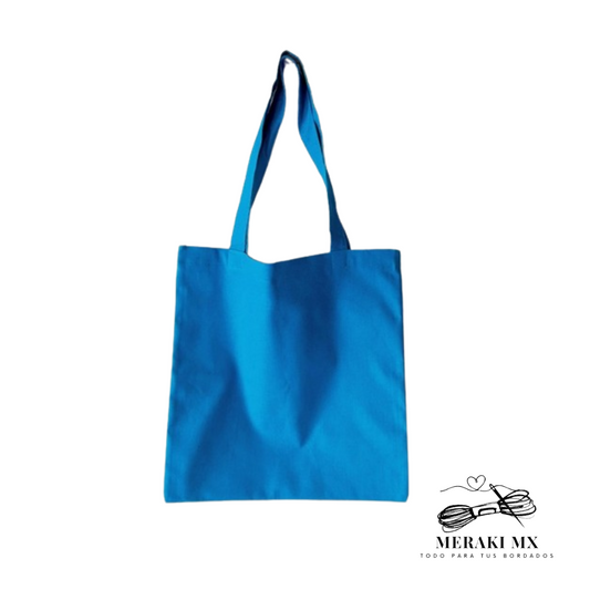 Tote bag loneta turquesa