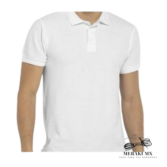 Playera tipo polo color blanco para caballero- grande