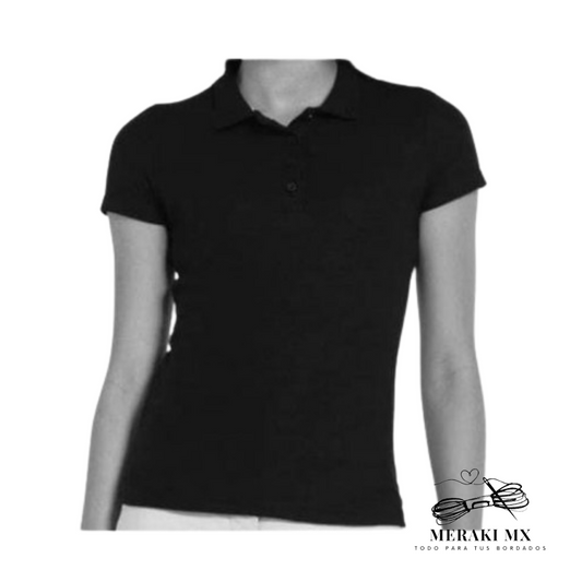 Playera tipo polo color negro para dama- chica