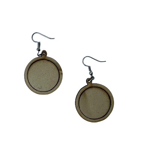 Aretes de madera circulares